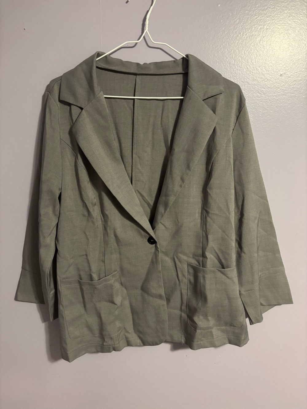 Light Grey Women's Single-Button Blazer